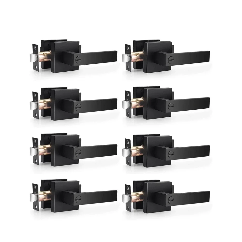 Probrico Interior Privacy Door‎ Lockset for Bedroom/Bathroom, (8 Pack) - Black
